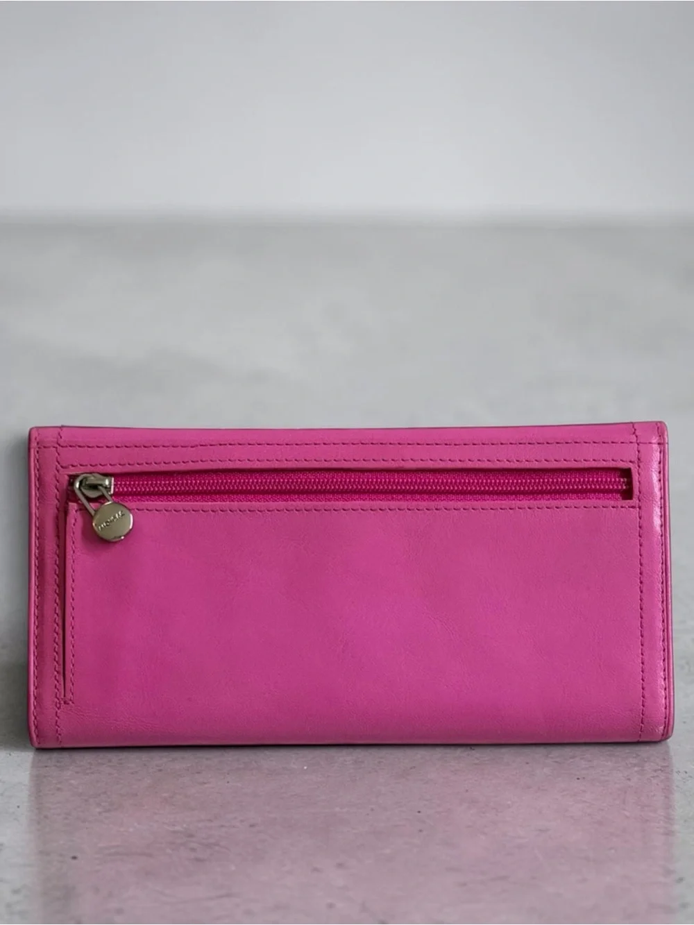 Vintage Monsac Hot Pink Lime Green Leather Tri Fold Wallet Colorblock Y2K Retro